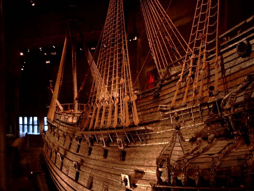 Vasa-skipet inne i museet